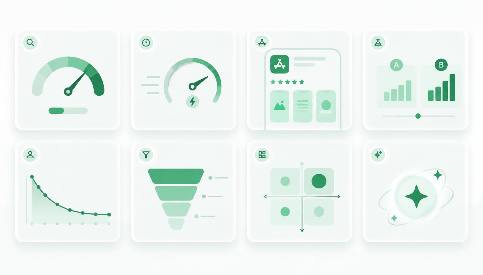 Growth Bug free growth tools: SEO score, page speed, App Store checker, A/B testing, retention, funnels, prioritisation and AI assistants